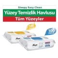 Havlu Arap Sabun Katkılı Temizlik Havlusu 100 Yaprak+Çamaşır Suyu Katkılı Temizlik Havlusu
