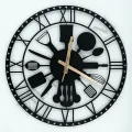 Kol Saati Modern Metal Duvar Saati Mutfak (ÇATAL KAŞIK) Temalı 45x45cm 45 x 45 Siyah Yuvarlak Metal