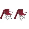 Genel Ürün Taşıma Çantalı Kamp Sandalyesi - BORDO - 2 ADET Tek Kişilik Bordo 2li Metal 0,5 - 3 kg