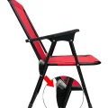 Genel Ürün Tekli Natura Kamp Sandalyesi Katlanır Piknik Sandalye Dikdörtgen Bardaklıklı Kırmızı Spor Tek Kişil