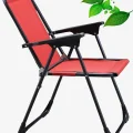 Genel Ürün Kırmızı Katlanır Plastik Kollu Lüks Kamp Sandalyesi Katlanabilir Tekli Plastik Tek Kişilik