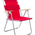 Genel Ürün Metal Bahçe Sandalyesi Katlanır Sandalye Balkon Sandalyesi Kırmızı Katlanabilir Tekli Kırmızı Tek K