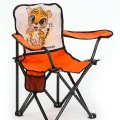 Genel Ürün Tek Kişilik Çocuk Katlanır Kamp Sandalyesi Kaplan 1 Adet Turuncu Tekli Şık Metal Çocuk Kamp Sandaly