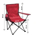 Genel Ürün Tek Kişilik Kırmızı Katlanır Çantalı Kamp Sandalyesi Kırmızı Tekli Metal Katlanabilir