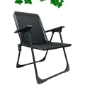 Genel Ürün Siyah Katlanır Plastik Kollu Lüks Kamp Sandalyesi Katlanabilir Plastik Tekli Tek Kişilik