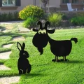 Oyuncak Dekoratif Metal Bahçe Süsü - Bahçe Dekorasyonu Dekor Tavşan - Saksı Üstüne Heykel Figürü