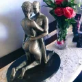 Biblo Aşıklar Gümüş Ev Masa Üstü Dekor -Erkek Ve Kadın Dekorasyon, Dekoratif Biblo Masa Süsü biblo