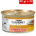 Genel Ürün Gold Parça Etli Soslu Somonlu Tavuklu Kedi Konservesi 85 gr X 24 Adet