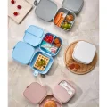 Genel Ürün 2 Katlı 4 Bölmeli Pembe Premium Kiddy Lunch Box - Premium 3 1 Beslenme Çantası - Yemek Saklama Kabı