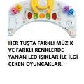 Oyuncak Lüx Oyuncaklı 5 Farklı Müzikli ve Işıklı 3 Kademe Yükseklik Ayarı Örümcek Direksiyonlu Bebek Yürüteç