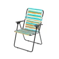 Genel Ürün Plastik Kollu Piknik Koltuk Renkli Çizgi Desen Klasik Metal Tek Kişilik Katlanabilir Tekli Çok