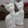 Biblo 2 Li Dekoratif Taş Tozu Kedi Biblo 14 Cm