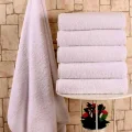 Havlu Otel Grup Banyo Havlusu 6 Adet Pamuk 70x140 Cm Beyaz Yumuşak