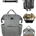 Genel Ürün Gri Paris Anne Bebek Çantası Gri Sırt Çantası Tekstil Sırt Çantası