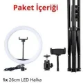 Genel Ürün Youtuber Led Işıklı Tripod Selfie Makyaj Işığı Sürekli Ring Light 10 Inç Halka Dz66