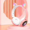 Genel Ürün Rgb Vilya Kedi Kulağı Detaylı Bluetooth Kablosuz Kulaklık Çocuk Oyuncu Fm Radyo Hafıza Kar
