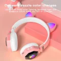 Genel Ürün Rgb Vilya Kedi Kulağı Detaylı Bluetooth Kablosuz Kulaklık Çocuk Oyuncu Fm Radyo Hafıza Kar