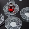 Genel Ürün 6 Lı Boncuk Çay Tabağı Yeni Trend Kristal Özel Tasarım Cam Bardak Altlığı