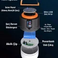 Genel Ürün Ct-4289 Urla Şarjlı Solar Kamp Feneri