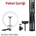 Genel Ürün Sürekli Ring Light 10 Inç Halka Youtuber Led Işıklı Tripod Selfie Makyaj Işığı