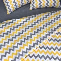Genel Ürün Zigzag Desen Lüks Pamuklu Tek Kişilik Nevresim Seti