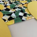 Genel Ürün Limon Desenli Runner Ve 6lı Supla Seti