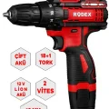 Genel Ürün Matkap Rdx3321 Şarjlı Akülü Matkap 12 V Çift Akülü Vidalama