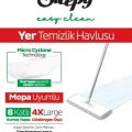 Havlu Sleppy Easy Clean Beyaz Sabun Katkılı Mopa Uyumlu Yer Temizlik Havlusu 50 Li