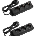 Genel Ürün Avantajlı Paket Siyah Multilet Grup Priz Uzatma Kablosu (1 Adet 3lü 3 Metre 1 Adet 3lü 5 Metre
