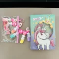 Genel Ürün fosforlu Barbie Kalem ve Magic Unicorn anı defteri Kilitlenebilir-SET KIZ ÇOCUK KIRTASİYE ÜRÜNLERİ