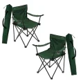 Genel Ürün 2li Kamp Sandalyesi - Yeşil - 2 Adet Metal Taşıma Çantalı Yeşil