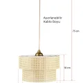 Genel Ürün Modern doğal hazeran rattan 2 katlı sarkıt avize, şık ve aydınlatıcı dekor seçeneği