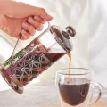 Genel Ürün Coffee Bean Borosilikat Cam French Press Black Flower 350 ml