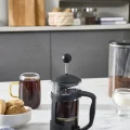 Genel Ürün Coffee Bean Kaşık Hediyeli Borosilikat Cam French Press 350 ml Siyah