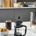 Genel Ürün Coffee Bean Kaşık Hediyeli Borosilikat Cam French Press 350 ml Siyah
