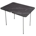 Genel Ürün Tekli Katlanır Masa Bahçe Piknik Kamp Siyah Granit Masa 60x80 Cm Katlanabilir 4 Kg Metal Tek Kişili