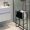 Havlu Metal Siyah Ayaklı Banyo Havluluk Askılık