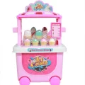Genel Ürün Tekerlekli Dondurma Arabası Dükkan Oyun Seti Ice Cream Shop Şekerleme Seyyar Oyun Arabası