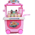 Genel Ürün Tekerlekli Dondurma Arabası Dükkan Oyun Seti Ice Cream Shop Şekerleme Seyyar Oyun Arabası