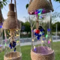 Genel Ürün 1 Adet Ledli Şişe, Led Işıklı Dekoratif Şişe, Boncuklu Cam Şişe, Bahçe Balkon Süslemesi, El Yapımı