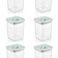 Genel Ürün Tam Vakumlu Kilitli Sızdırmaz Şeffaf Saklama Kabı 6lı 1100ml
