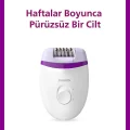 Genel Ürün BRE225/05 Kablolu Epilatör,Bacak İçin Kullanım,2 Hız Ayarı,Yıkanabilir Başlık