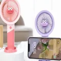 Genel Ürün Ultra Sessiz El Fanı Kablosuz Şarjlı Taşınabilir Vantilatör Emojili Standlı El Fanı