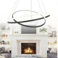 Genel Ürün İkili Halka Led Avize Antrasit Gri Kasa Beyaz Işık Salon Oturma Odası