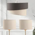 Genel Ürün Kumaş Pasta Modern Tekli Ve İkili Gold Abajur Seti