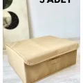 Oyuncak 5 Adet Bej Çok Amaçlı Dolap Içi Çamaşır Oyuncak Düzenleyici Kapaklı Baza Altı Kutu Hurç 50x40x19 Cm