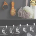 Genel Ürün 1 Adet Kendinden Yapışkanlı Güçlü Şeffaf 5li Askılık - Kapı Arkası Mutfak Duvar Banyo