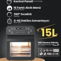 Genel Ürün MaxFry 15L Akıllı Yağsız Fritöz Kızartma, Fırınlama, Kurutucu Bir Arada, Programlanabilir Airfryer