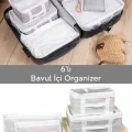 Genel Ürün 6lı Valiz Düzenleyici Set -  Bavul İçi Organizer Çok Amaçlı Organizer Set Seyahat Hurcu