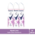 Kol Saati Kadın Sprey Deodorant Mystic Love %0 Alüminyum 48 Saat Ter Kokusuna Karşı Koruma 150 ml X3